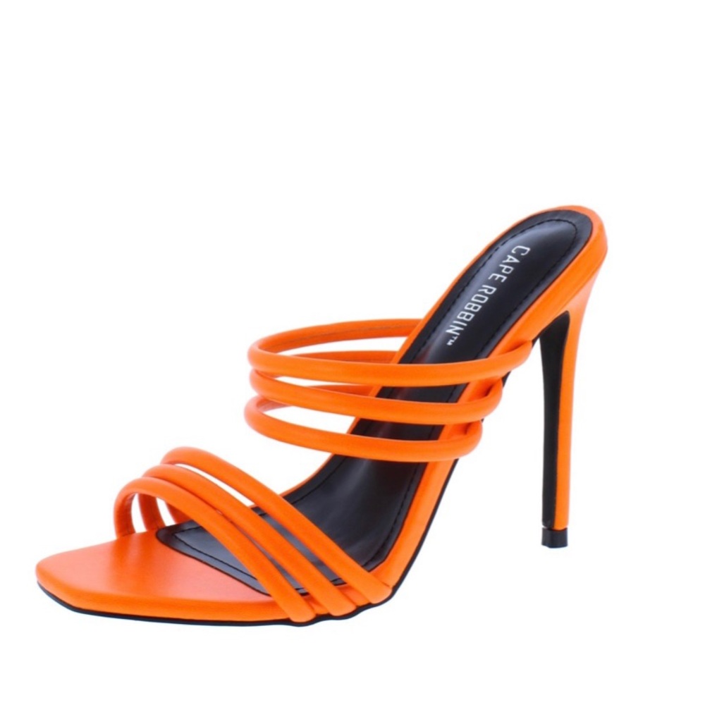 Sexy Orange Kelly Strap Heels  NEW in Box SZ 10